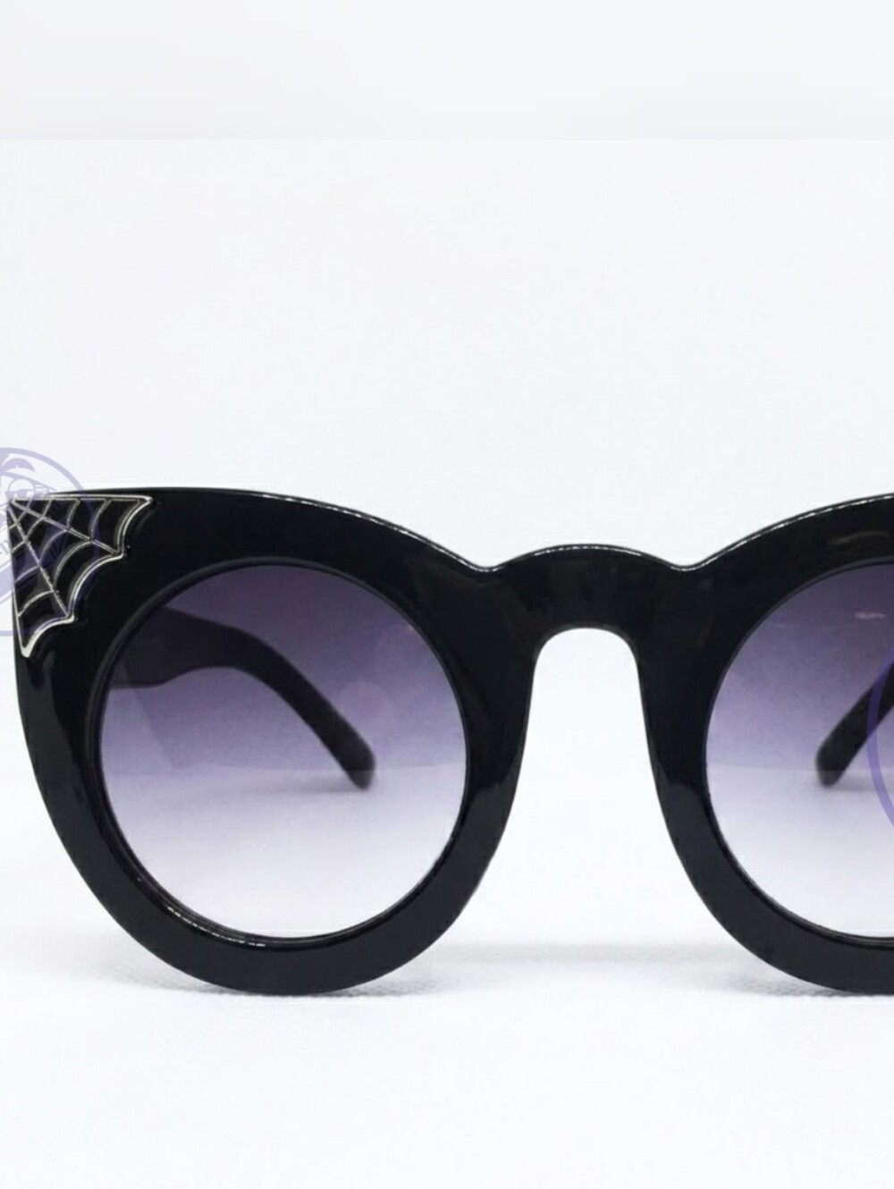 OOAK Spiderwebs Exaggerated Cat Eye Glasses Handmade Goth